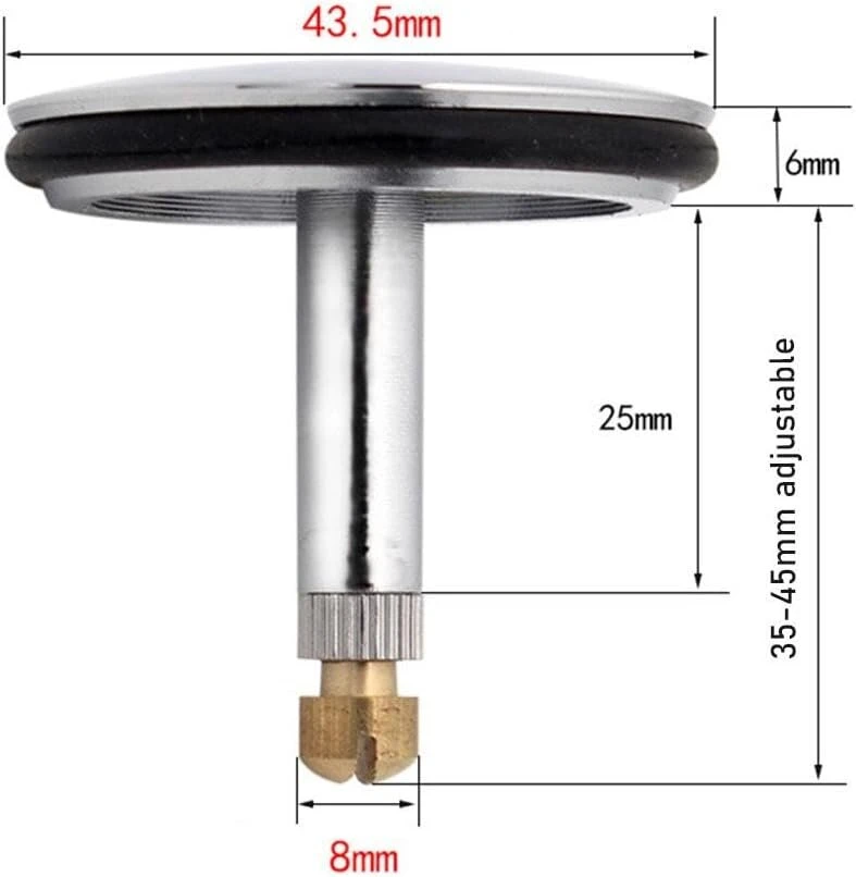 44 mm skersmens kamštis voniai, varinis kamštis kriauklei ir voniai, reguliuojamo aukščio