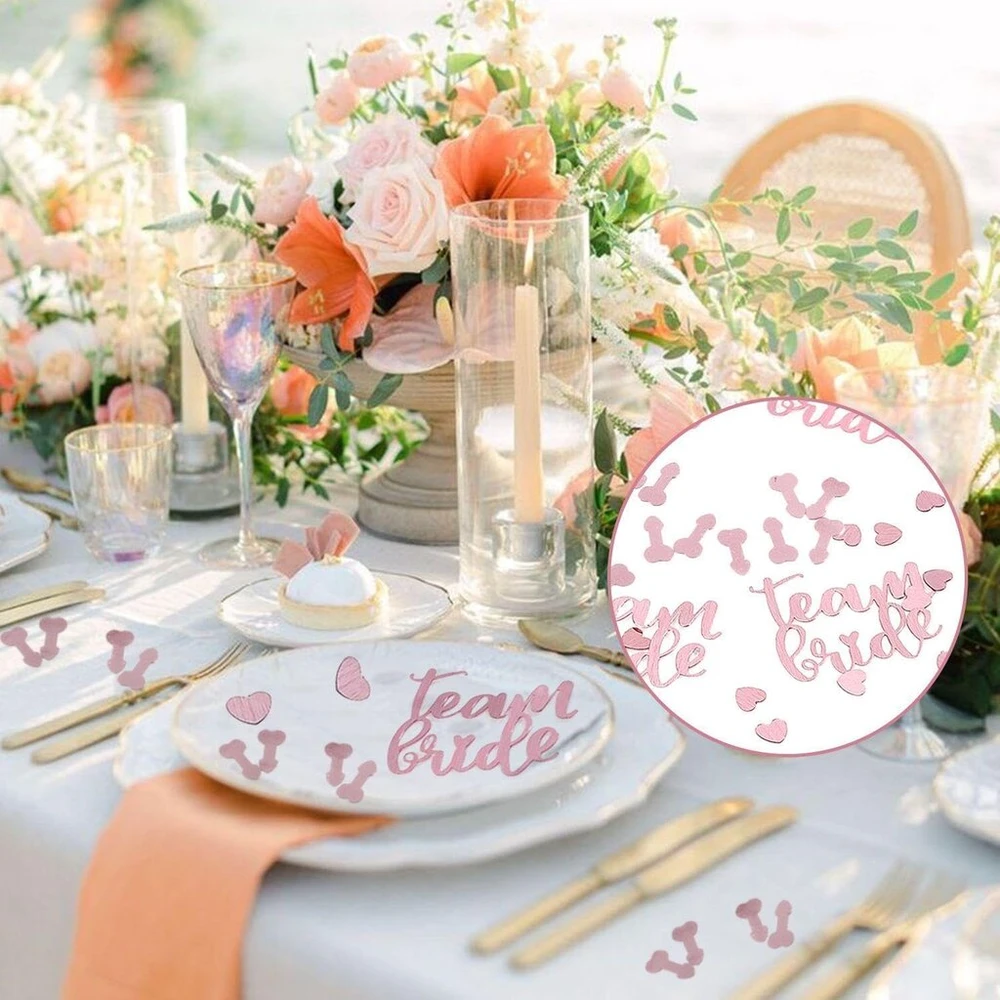 45g dekoratyvinis konfeti rožinio aukso konfeti nuotakos vakarėliui stalo dekoracija kūrybingi personalizuoti konfeti vakarėlio reikmenys