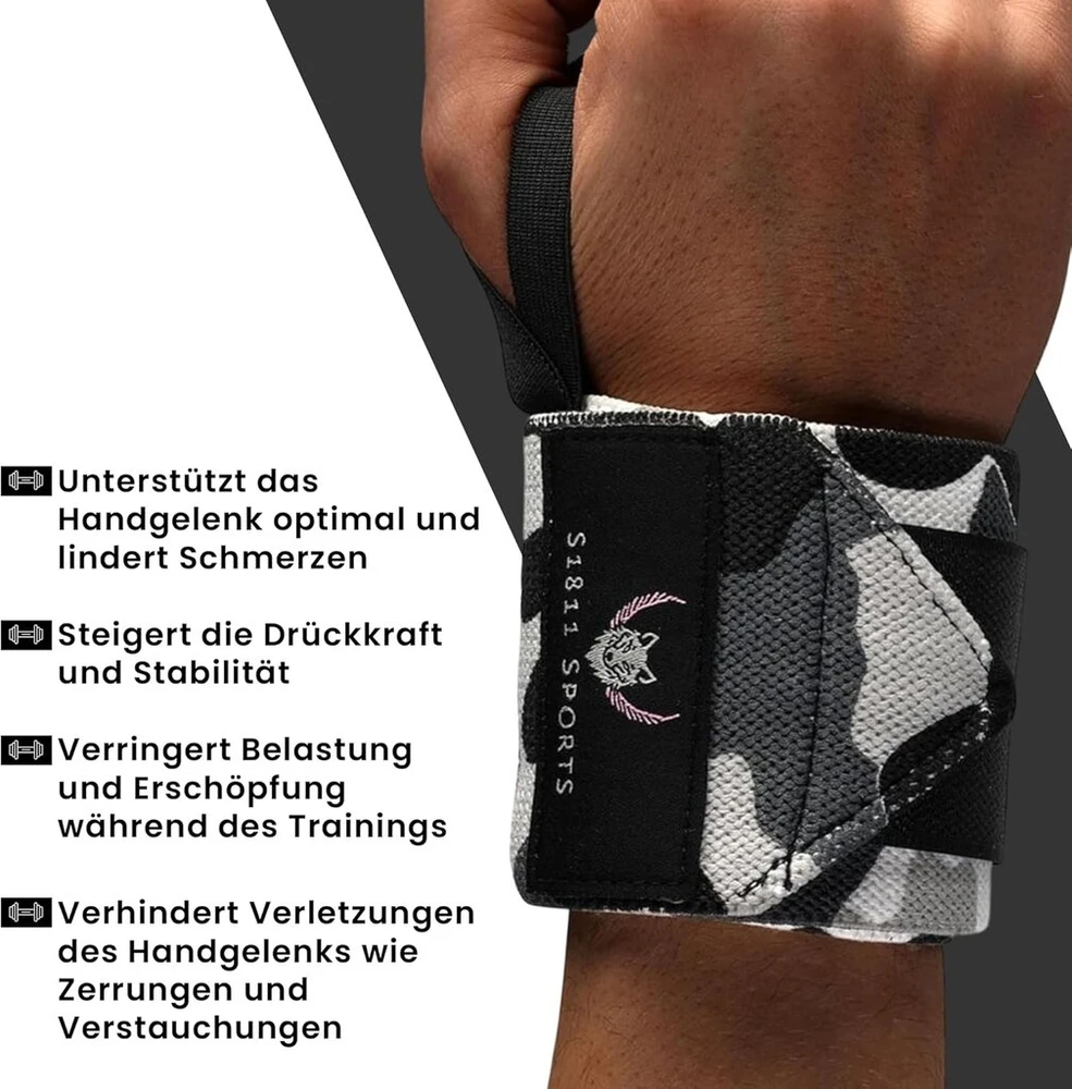 4F Riešo įtvarai 45 cm sportui ir treniruotėms (kamufliažas)