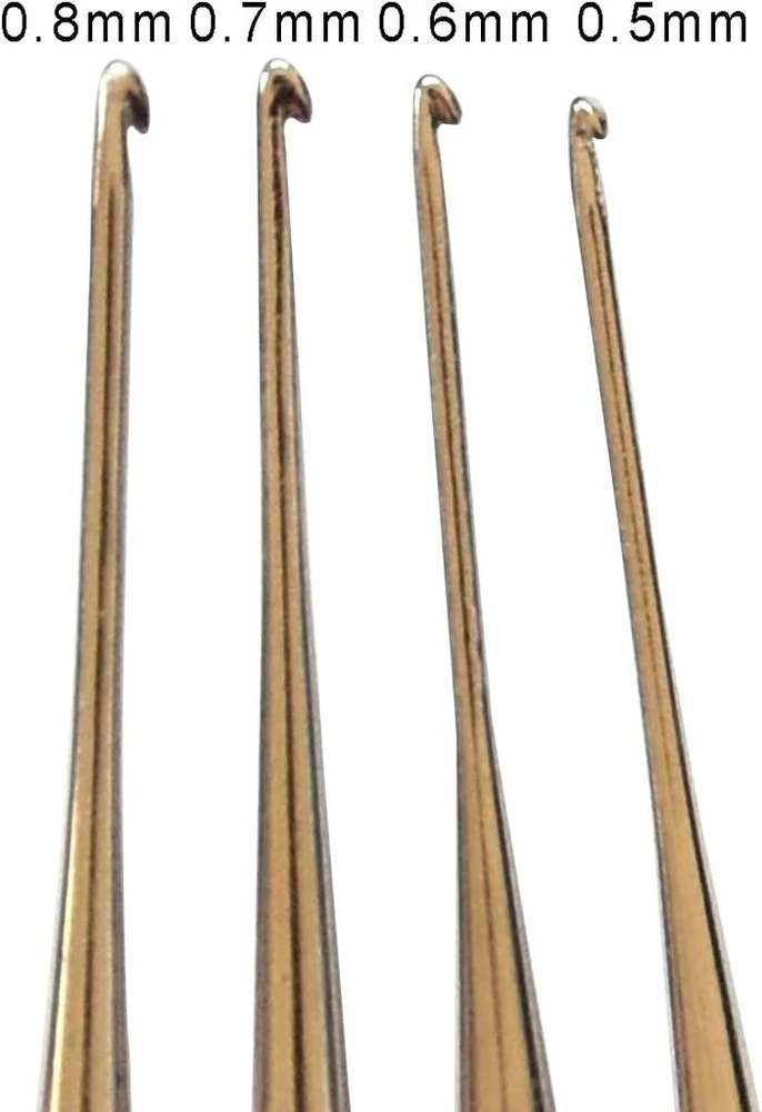 4M 4 Nėrimo Kabliukų Rinkinys, Ergonomiški, 0.5-0.8mm