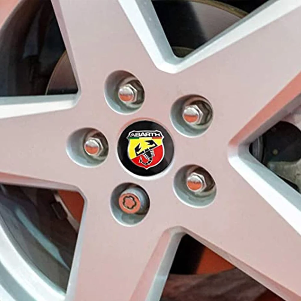 4x ratų stebulės gaubteliai centro dangtelio emblemos lipdukas, skirtas fiat abarth scorpion