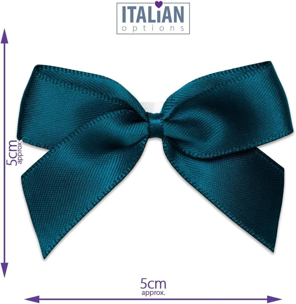 5 cm satininiai kaspinai (lipnūs) - 12 vnt. - teal