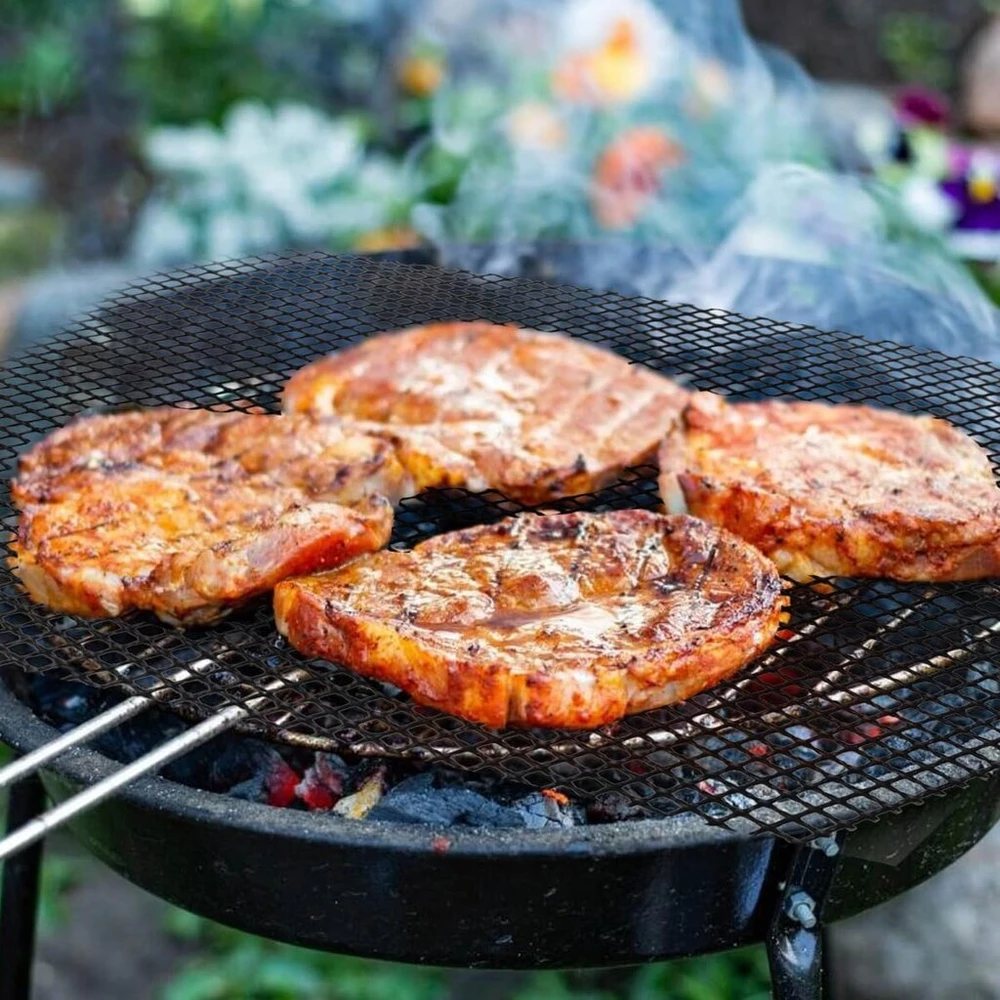 5 dalių bbq grilio kilimėlių rinkinys, nepridegantis, tinklinis, padengtas, daugkartinio naudojimo bbq kepimo priedai griliui, dujinei kepsninei, orkaitei, maisto gaminimui, 40 x 33 cm