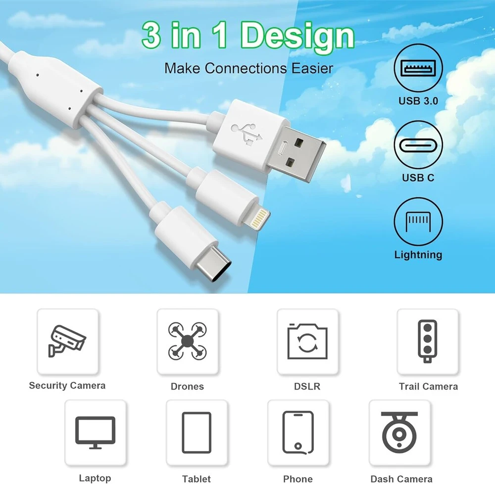 Atminties kortelė 5-in-1 kortelių skaitytuvas, sd/tf/ms/cf/xd kortelių skaitytuvas, skirtas iphone/ipad/pc, lightning + usb a + usb c atminties stick pro duo adapteris, aliuminio atminties kortelių skaitytuvas usb c lightning otg adapteris, plug and play