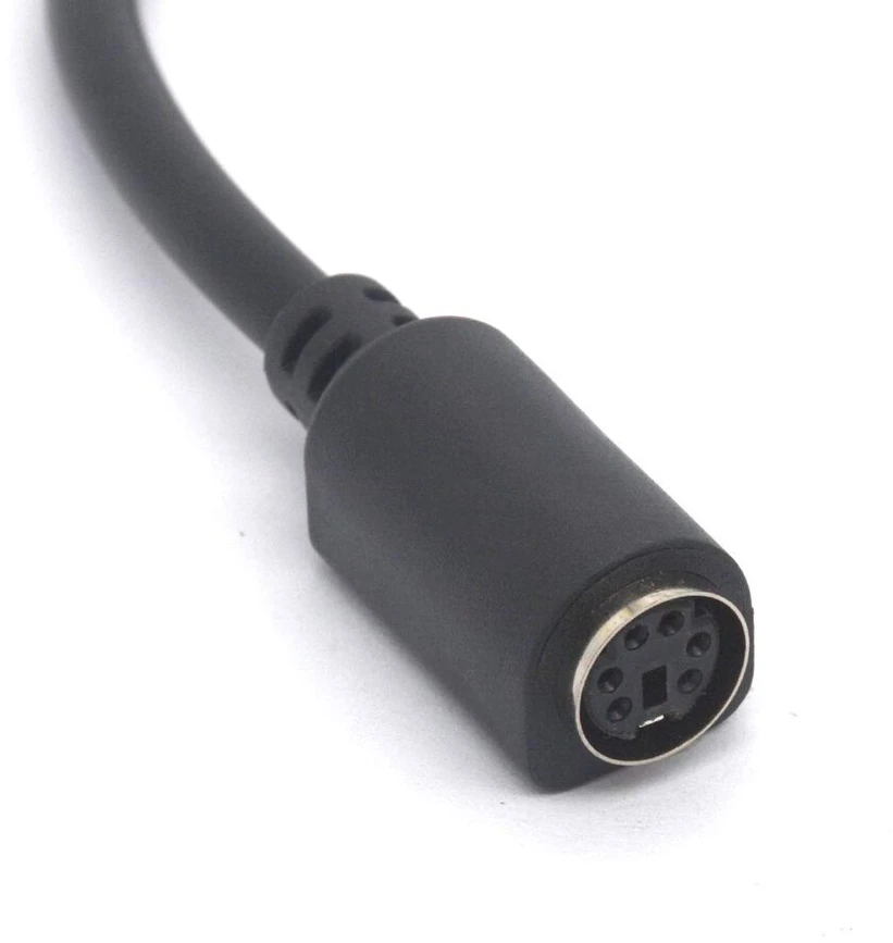5 kontaktų din į ps/2 kabelio adapteris, 5 kontaktų midi male į 6 kontaktų mini din female adapteris, skirtas mouser at klaviatūrai (5 male į 6 female)