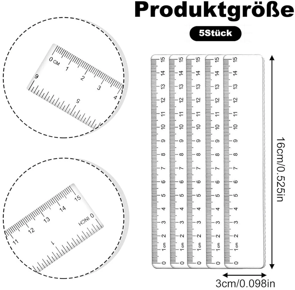 5 vienetų liniuotės rinkinys, 15 cm, plastikinė, skaidri, nelinkstanti, trumpa, skaidri, 15 cm, pradinei mokyklai, 1 klasei, vaikams, mažos liniuotės, lanksčios, skirtos kairiarankiams, mokyklinės prekės, matavimo prietaisai