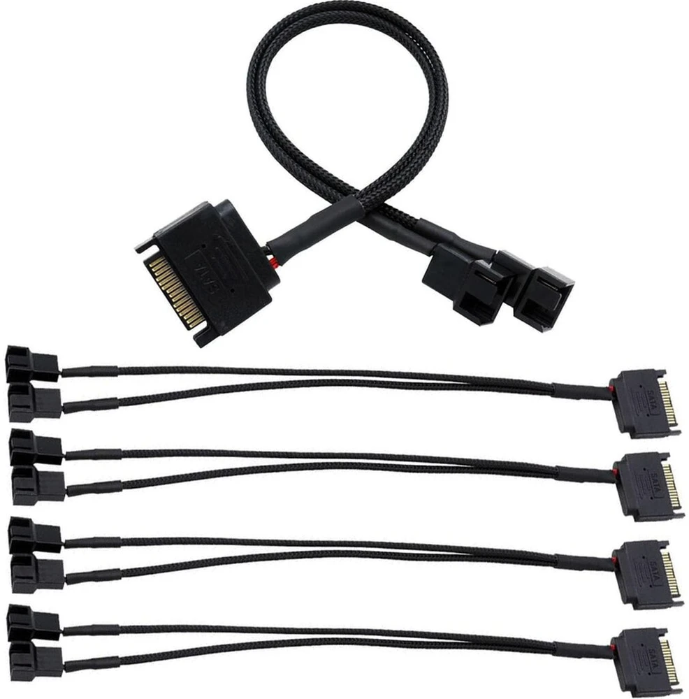 5 vnt. Sata 15-pin į 2x3/4-pin Pwm ventiliatoriaus skirstytuvas