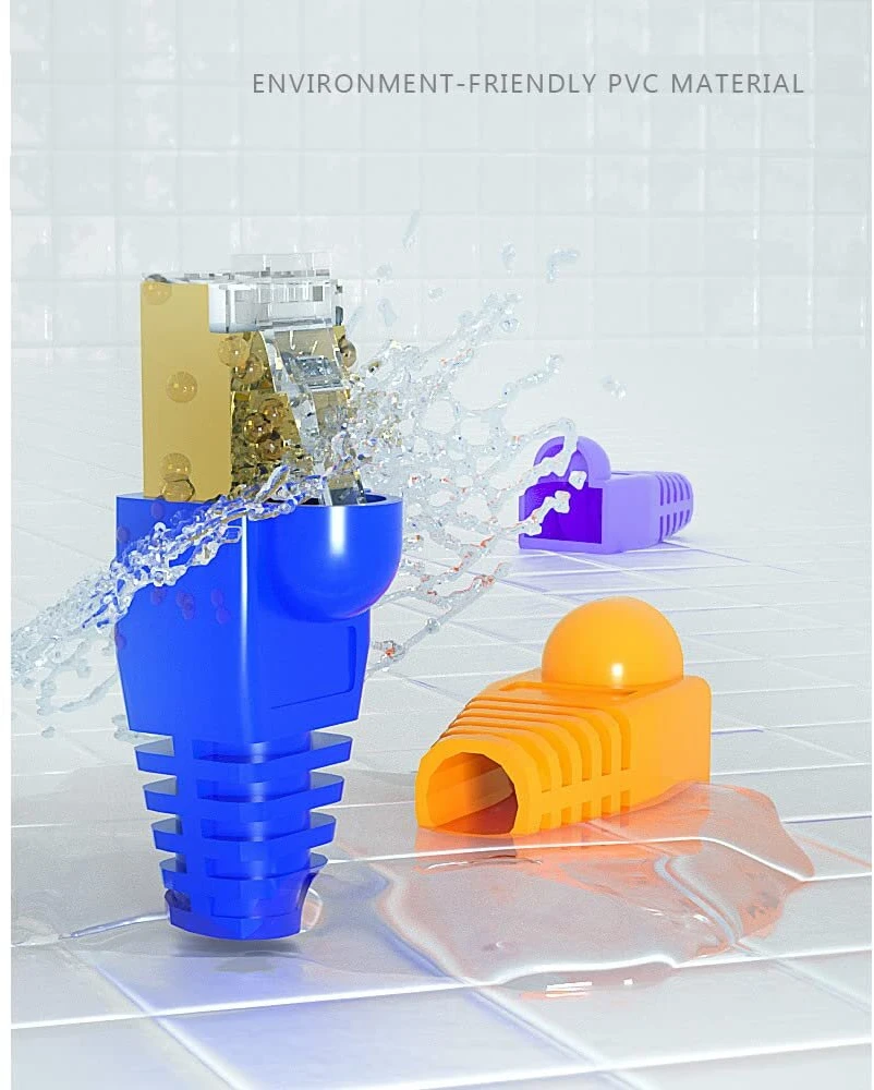 50 vnt. Cat5 Cat5e Cat6 įtempimo mažinimo įvorė, Rj45 kištuko jungties dangtelis modulinio tinklo kištuko jungties dangtelis kabelio jungties įvorės, juoda