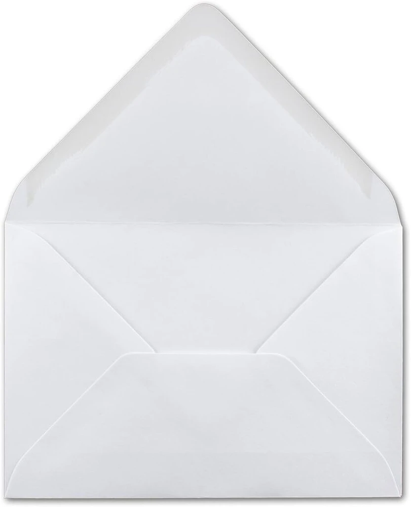 50 vnt. din b6 vokų paketas, balti - 12 x 16,8 cm - 100 g/m² drėgnai klijuojami pašto vokai be langelio, glüxx-agent
