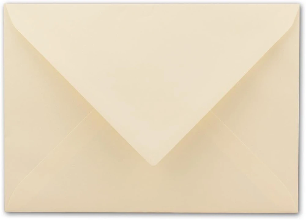 50 vnt. din c5 formato kreminių vokų su rievėta struktūra, 22,9 x 16,2 cm, 100 g/m², drėgnai klijuojami pašto vokai be langelio, idealiai tinkantys kalėdiniams atvirukams ir kvietimams iš Glüxx-agent
