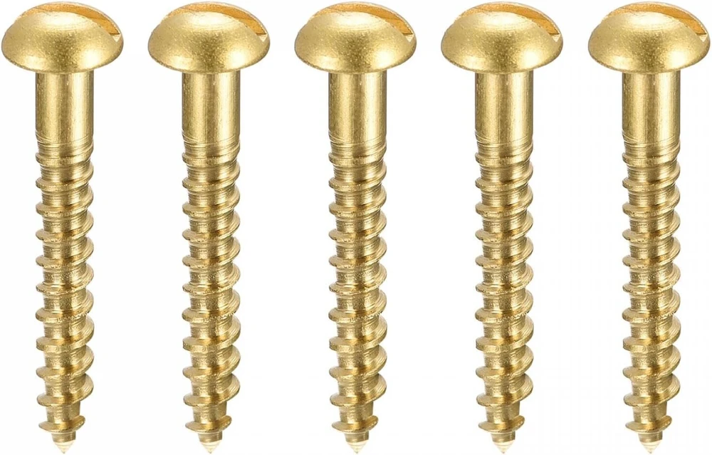 50 vnt. žalvariniai medvaržčiai M3 x 25 mm, apvalia galvute