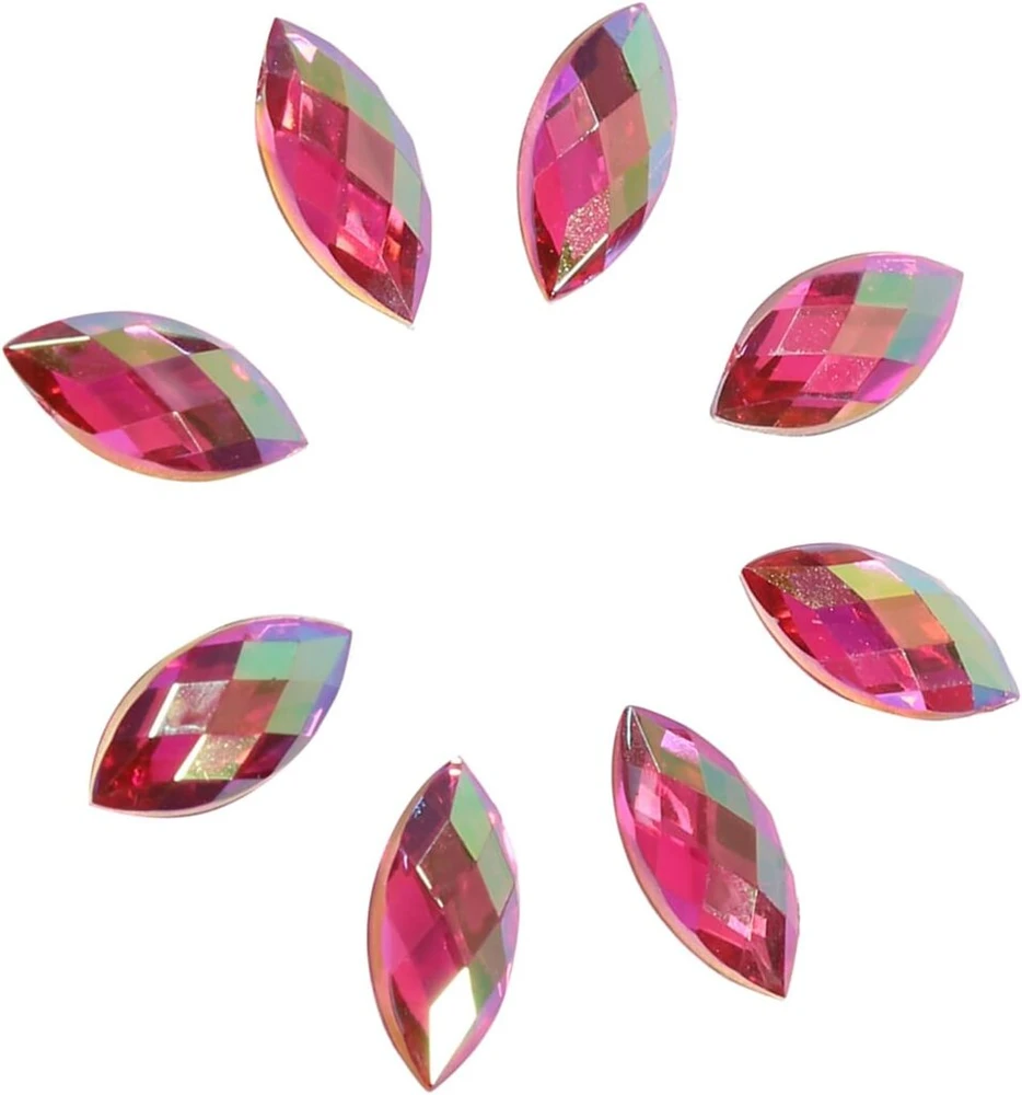 500 vienetų krištolo kalnų krištolas arklio akies formos Ab brangakmeniai akrilo kalnų krištolas 7 x 15 mm vestuvių "pasidaryk pats" vakarėlio dekoravimui (07rose)