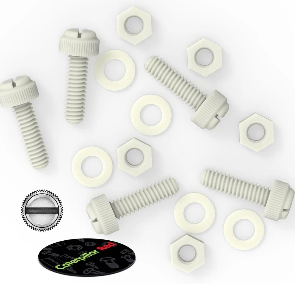 50x Natūralūs varžtai su galvute M8 x 30mm, varžtai, veržlės, poveržlės, nailonas