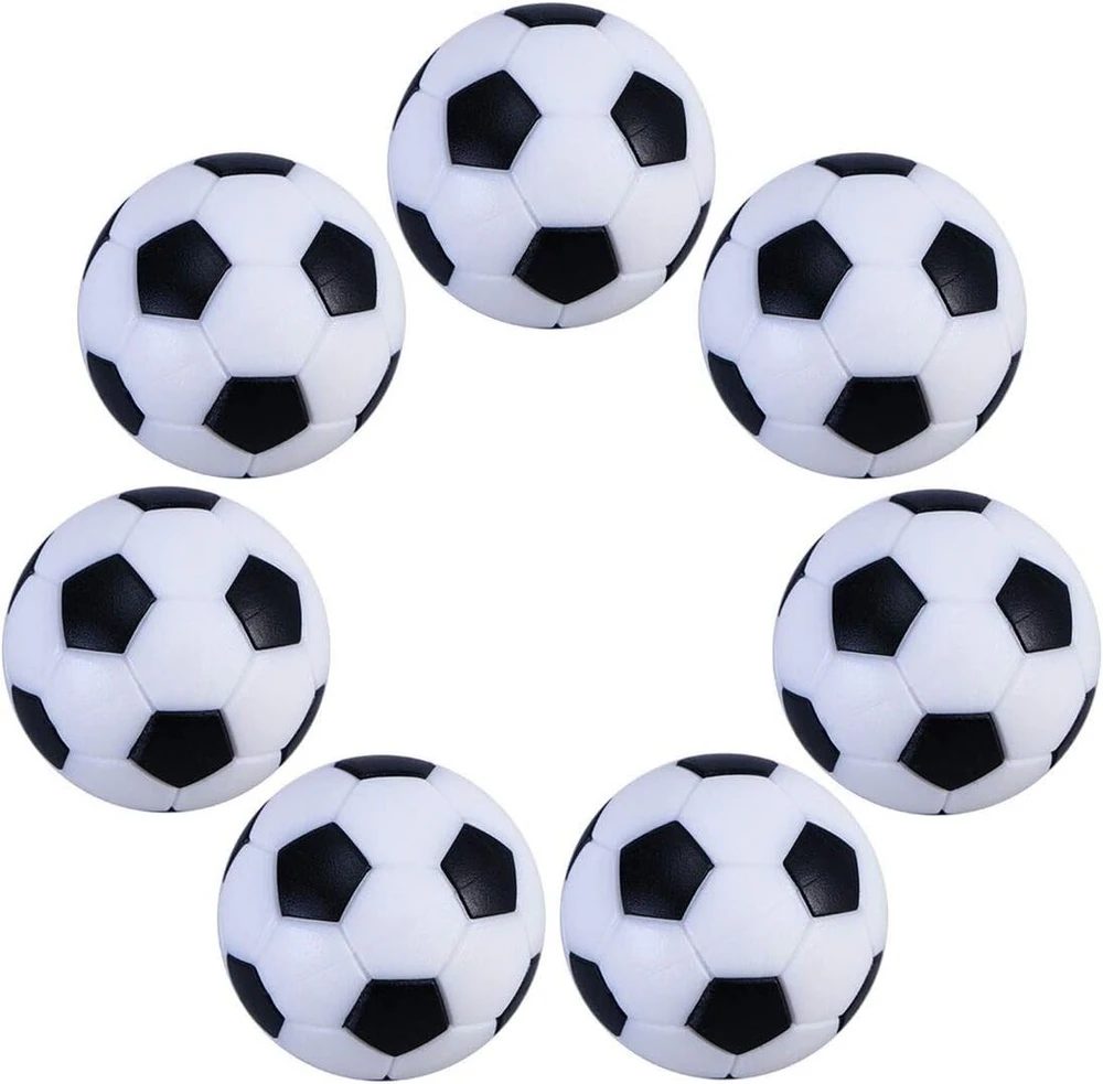 6 Futbolo Stalų Kamuoliukai 32mm Juodi/balti