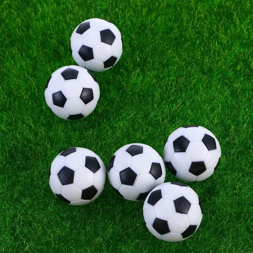 6 Futbolo Stalų Kamuoliukai 32mm Juodi/balti