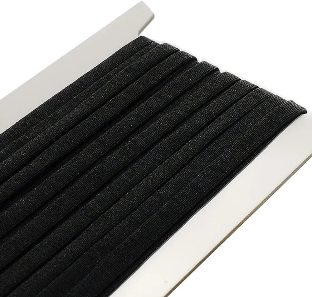 6 m elastinė juosta kaukėms, 6 m x 5 mm pločio, elastinė juosta siuvimui, guma siuvimo drabužiams, rankdarbiams, juoda elastinė siuvimo juosta (5 mm x 6 m)