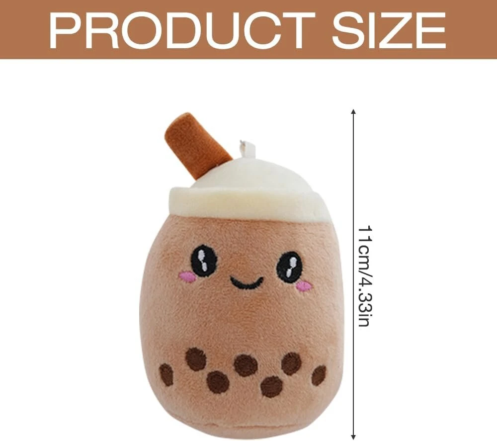 6 mažų kimštinių žaislų rinkinys Boba Plushies gyvūnų žaislas su raktų pakabuku, mažas Bubble Tea minkštas žaislas, spalvingas pliušinis minkštas žaislas, Bubble Tea pliušinis žaislas vaikams, mergaitėms, suaugusiems