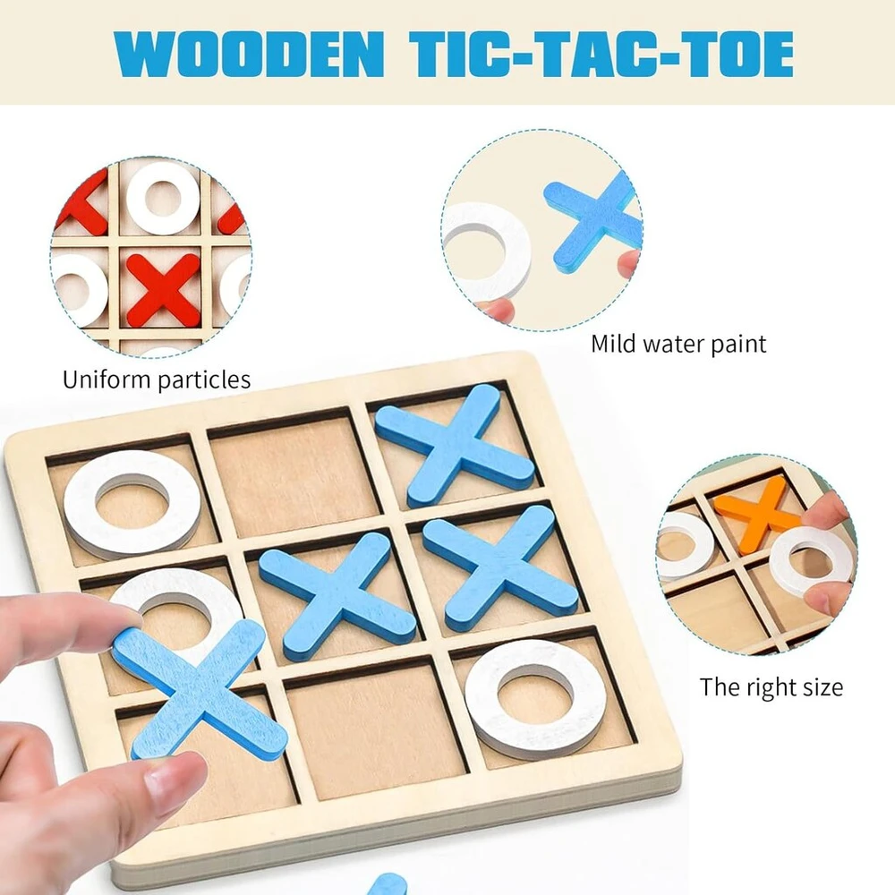 6 nešiojamų „tik Tak Toe“ rinkinys, 14 x 14 cm „tik Tak Boom“ pagamintas iš medžio, veltinio „tictactoe Tic Tac“ žaidimas, interaktyvūs stalo žaidimai, strateginis ir mąstymo žaidimas, tinkamas vakarėliams ir šventėms suaugusiems