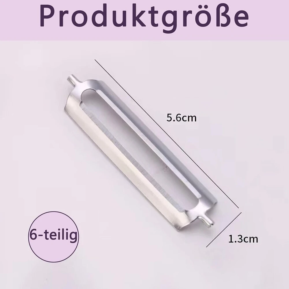 6 „tupper“ skustukų rinkinys su atsarginiais peiliukais, nerūdijančio plieno bulvių skustukas, suderinamas su „tupper“