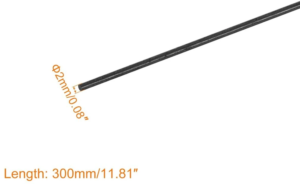 6 vnt. anglies pluošto strypai 2 mm x 300 mm modeliams ir dronams