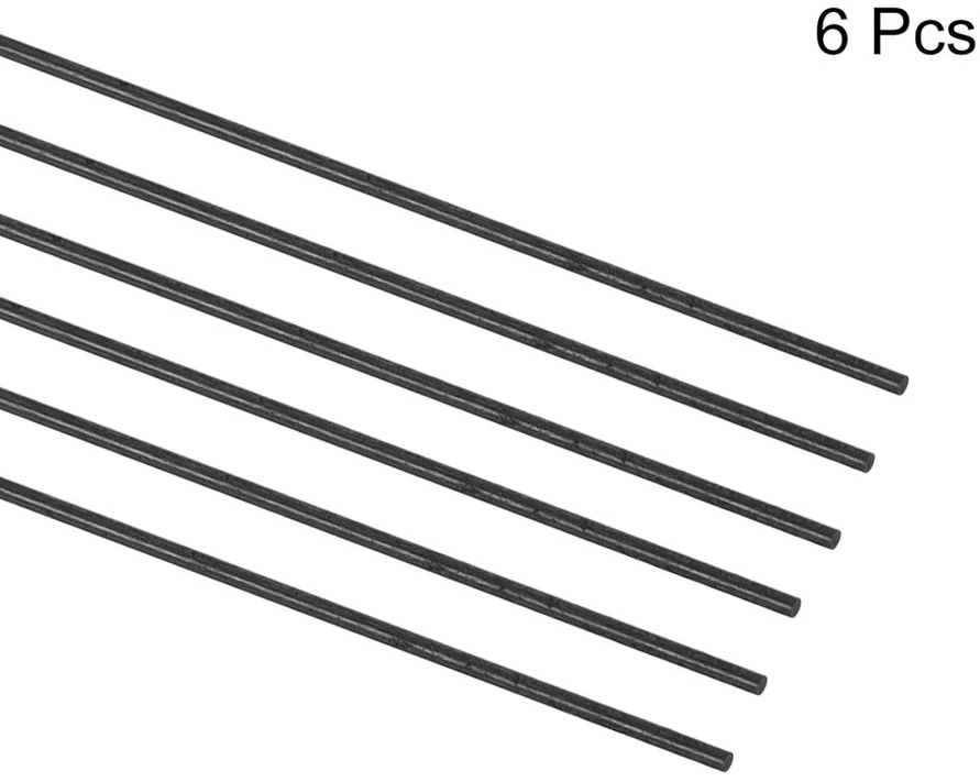 6 vnt. anglies pluošto strypai 2 mm x 300 mm modeliams ir dronams