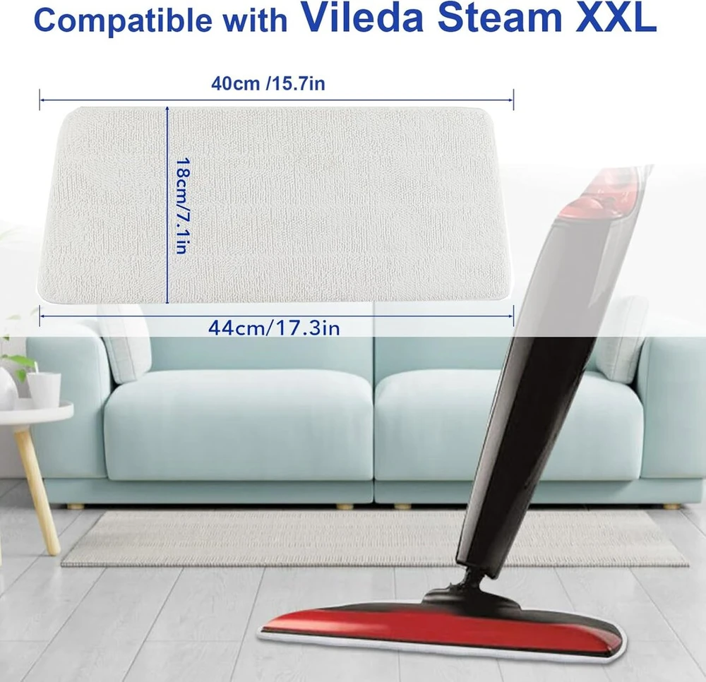 6 vnt. Vileda Steam Plus Xxl šluostės keičiamosios mikropluošto