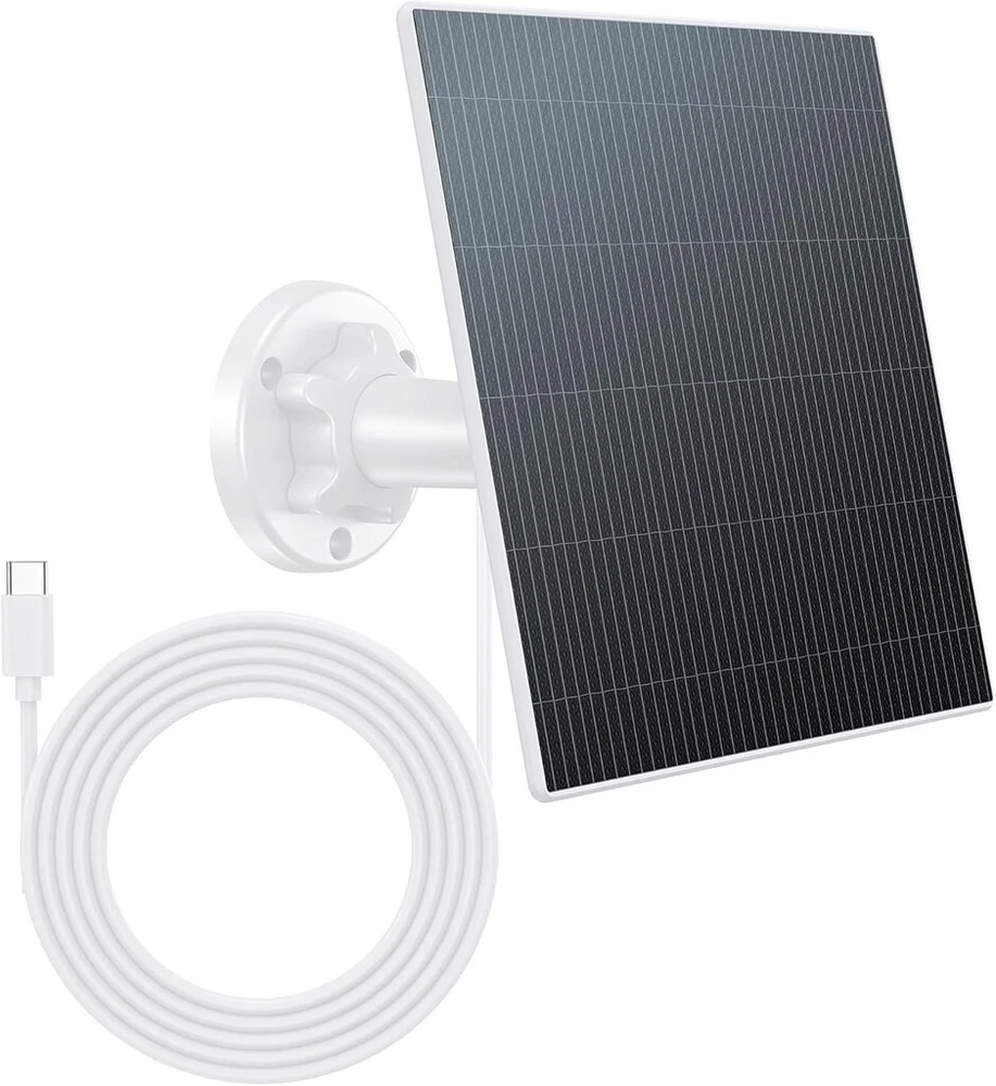 6 W saulės baterija akumuliatoriui, lauko stebėjimo kamerai, 5 V Usb-c saulės modulis, suderinamas su baterijomis maitinamomis kameromis, 360° reguliuojamas laikiklis, Ip65 atsparus vandeniui, 3 m (2)