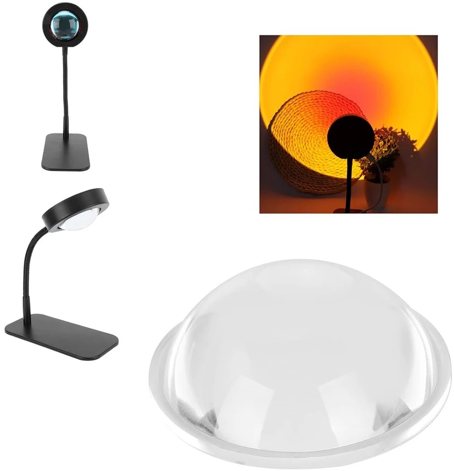 60 mm skersmens išgaubtas stiklo lęšis saulėlydžio lempai, didinamieji stiklai, optikos išgaubtas lęšis led optikos lęšis, sferinis, optiškai apdirbtas stiklo lęšis fizikos pamokoms