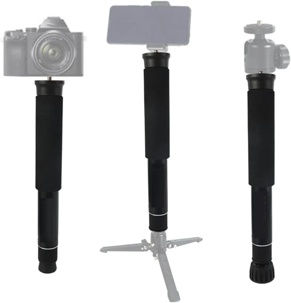 62 colių kameros monopodas 8 sekcijų didelio našumo aliuminio foto monopodas trekingo lazda su 1/4" į 3/8" konvertavimo sraigtu