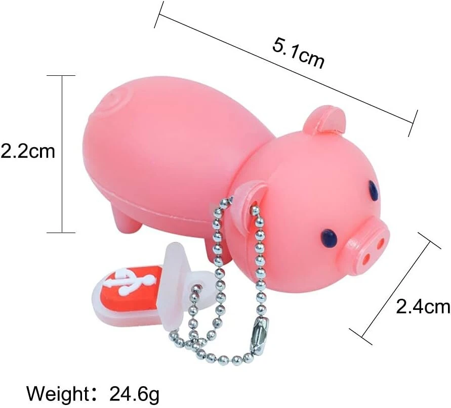 64gb Usb atmintinė didelės spartos silikoninis vienaragis animacinis 2.0 atmintukas rašiklis diskas nešiojamam kompiuteriui Pc Windows (64gb, Pig)