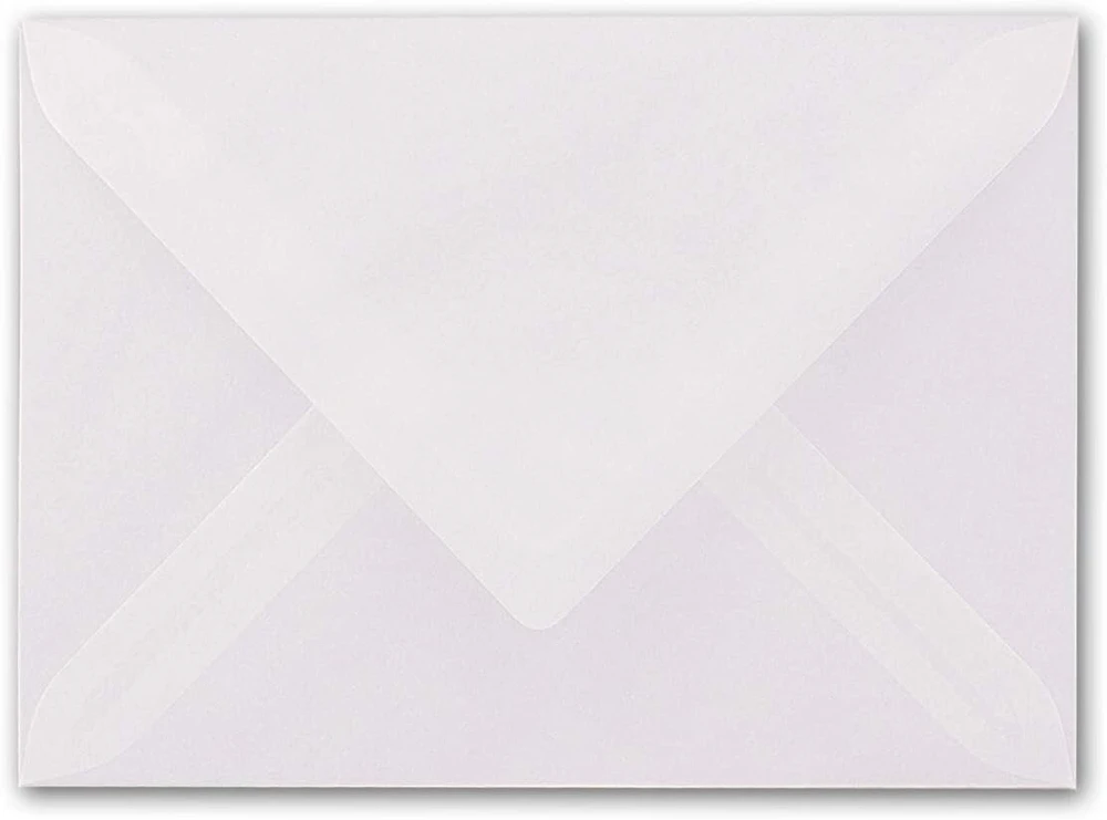 75 x vokai din b6-125 x 176 mm - skaidri balta - permatomi vokai - ypač kokybiški - 92 g/m² - pieno skaidrumo - sudrėkinami klijai
