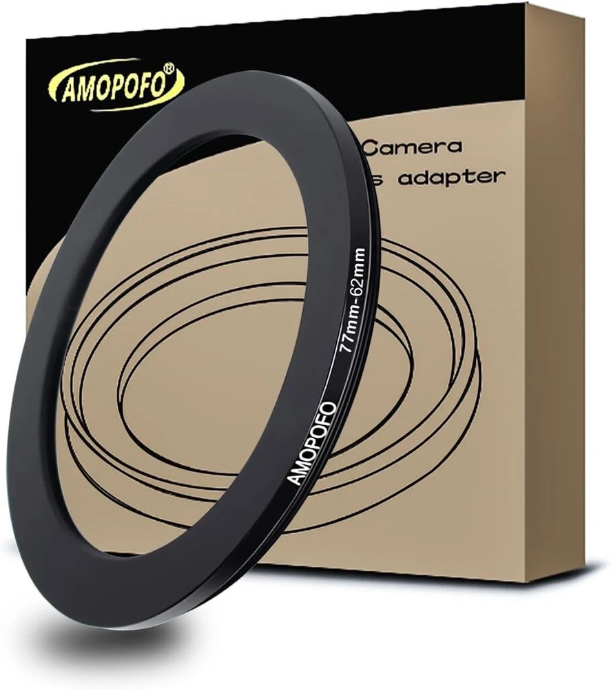 77 mm - 62 mm žiedų mažinimo filtro adapterio žiedas, 77 mm į 62 mm filtro adapterio žiedas nuo fotoaparato objektyvo su 77 mm filtro sriegiu iki 62 mm filtro žiedo