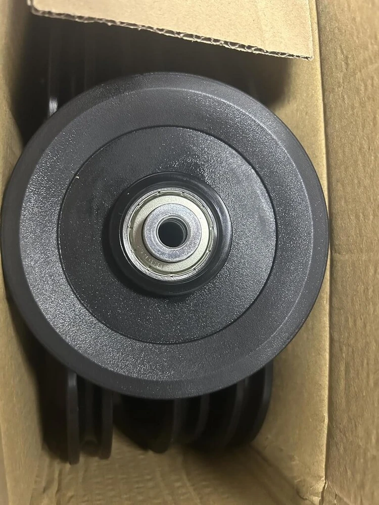 8 vienetų 115 mm skriemulių rinkinys, universalus guolinis skriemulys, fitneso priedai, nailoninis skriemulys, blokinis skriemulys, trosinis skriemulys sporto salei, kabelių treniruokliui, garažo vartams
