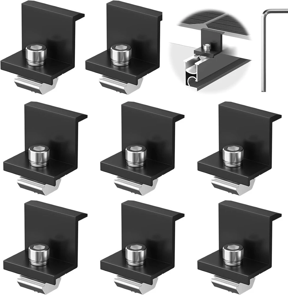 8 vnt. Saulės skydelio tvirtinimo detalės 30 mm, juodos