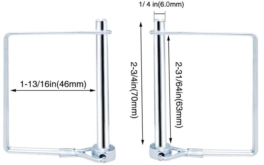 8 vnt. Užrakinimo kaiščiai, nerūdijančio plieno, 6mm skersmens