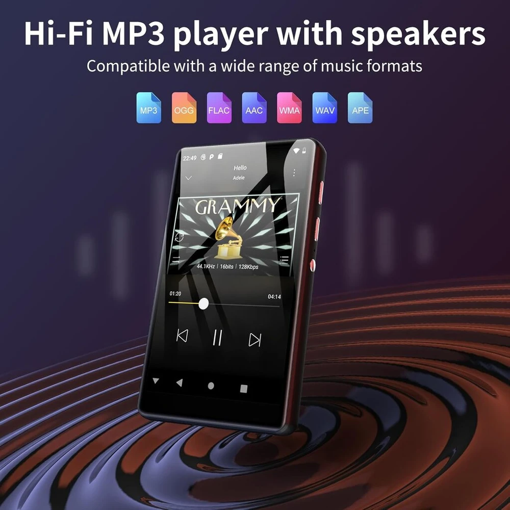 Vaizdo grotuvas 80 gb mp3 grotuvas su bluetooth ir wifi, swofy hi-fi 4.0 colių jutikliniu ekranu mp3 mp4 grotuvas, nešiojamas stereo, android mp3 grotuvas su spotify, amazon music, fm radijas, įrašymo įrenginys, e-knyga, naršyklė (juodas)