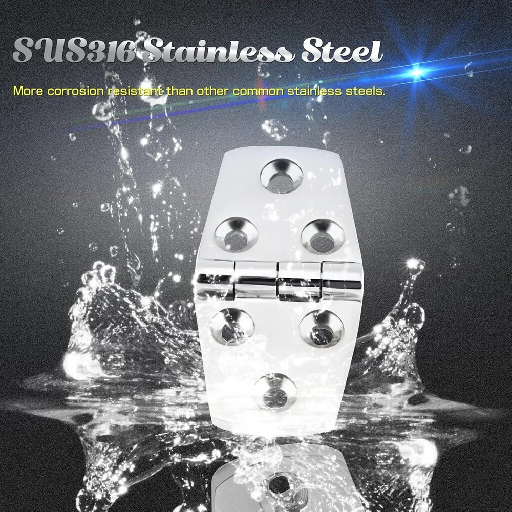 9tong jūriniai vyriai nerūdijančio plieno liukų durų vyriai, tvirti, skirti valtims, denio spintelėms, sus316, 2 vnt., 38 mm x 76 mm