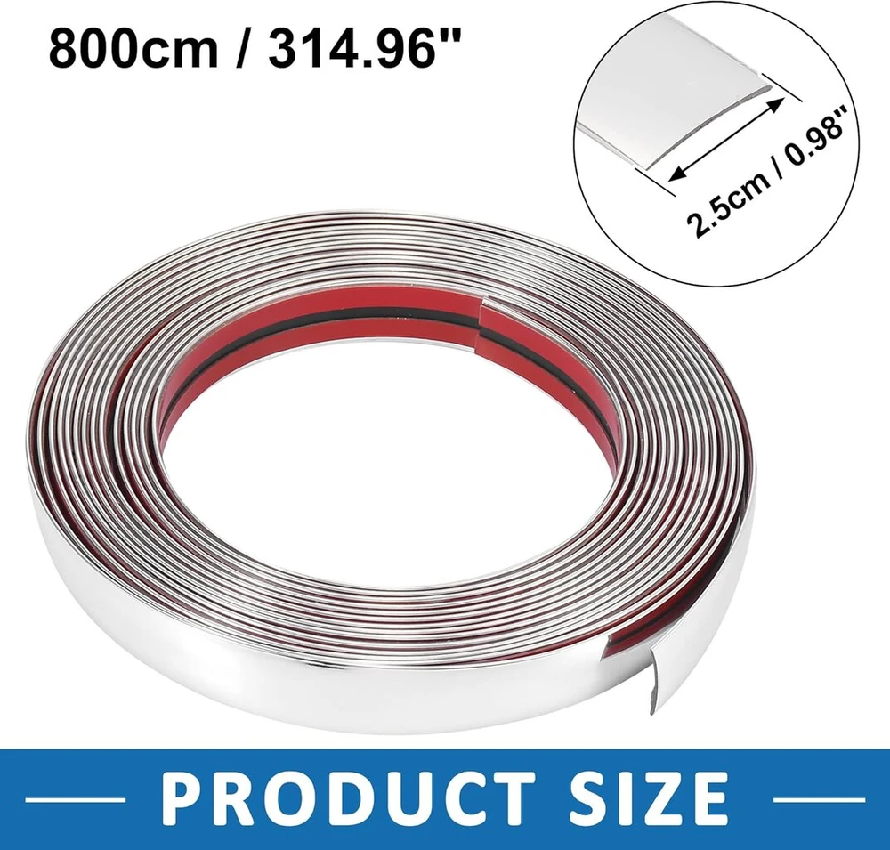 A Absopro pvc dekoratyvinės juostelės 8 m x 25 mm automobiliui, durų kraštų šonams, stogui, langui