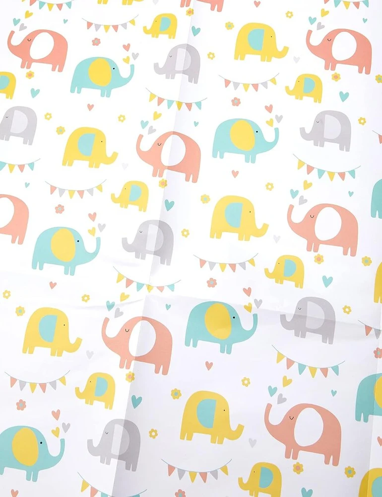 Abacus 10007a dovanų pakavimo rinkinys "elephant Fun" su 2 lapais/etiketėmis, visiškai perdirbamas, 500 mm x 700 mm