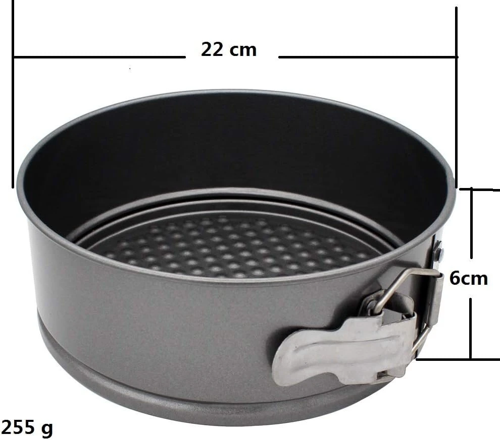 Abcsea atsegama tortinė, kepimo formos tortams, patvarus 1 mm anglinis plienas, apvali tortinė, atsegama tortinė, kepimo forma su nepridegančia danga, 22 cm apvali keptuvė