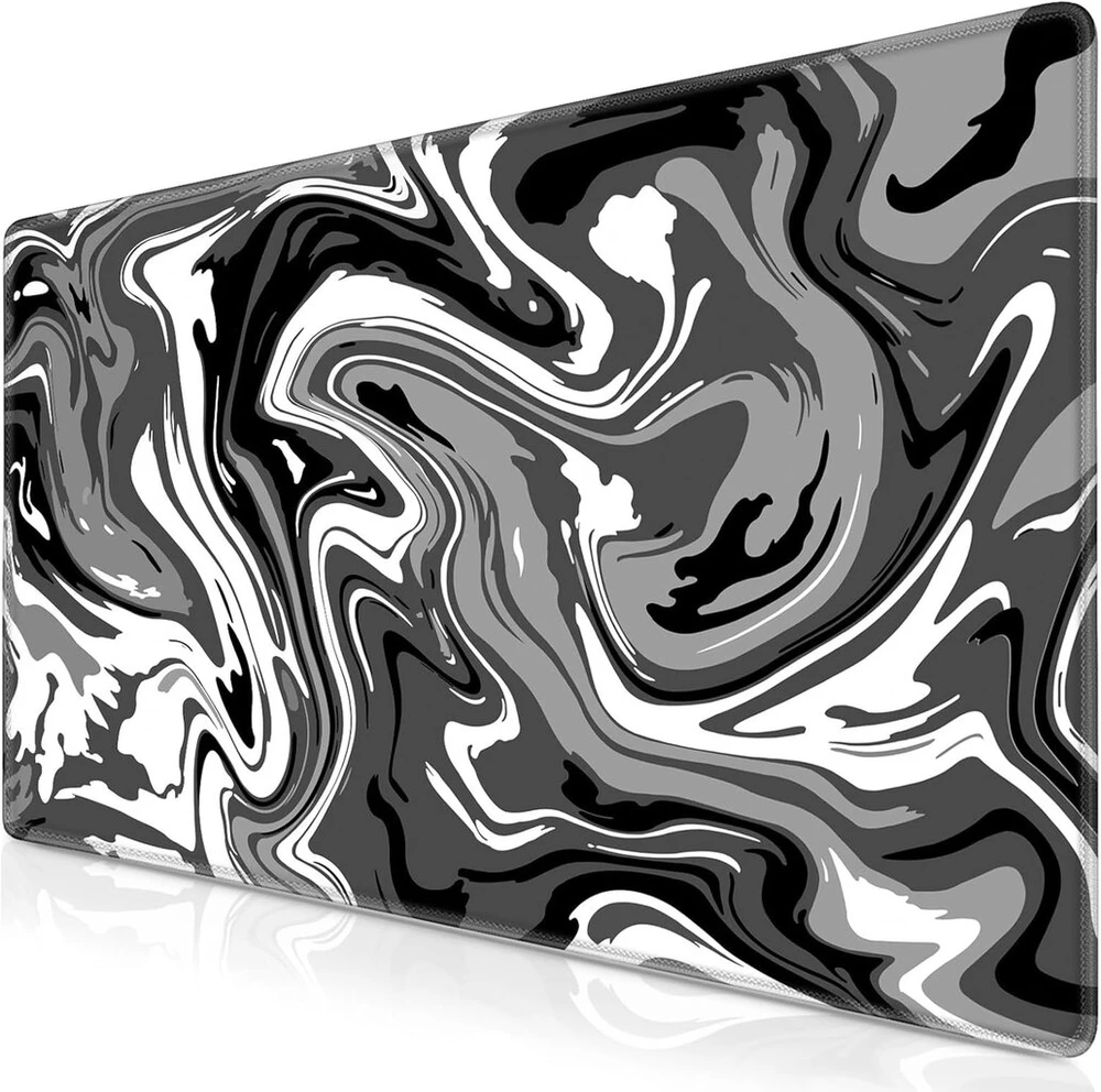 Abetcabe Gaming pelės kilimėlis Xl, pelės kilimėlis 800 x 300 mm, Fluid Art pelės kilimėlis, dideli apsiūti kraštai, atsparus vandeniui, neslystantis, skirtas Pc, nešiojamam kompiuteriui, pagerina tikslumą ir greitį