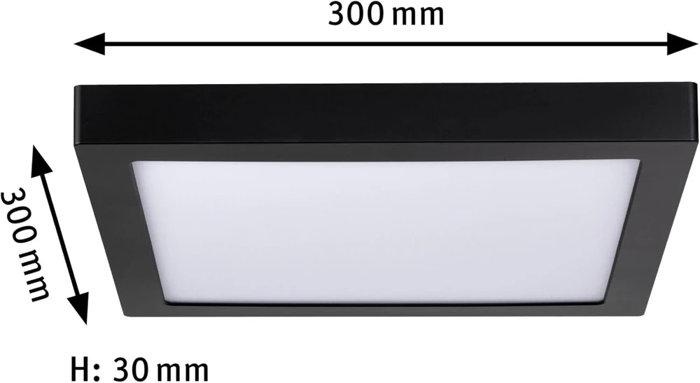 Abia Led panelis kvadratinis 300 x 300 mm 22 W 2700 K matinė juoda