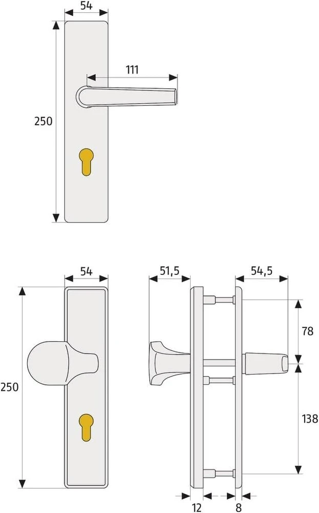 Abus Klt512 F1 aliuminio durų apsaugos furnitūra