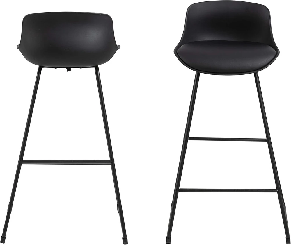 Ac Design Furniture 85087 Tille baro kėdė, dirbtinė oda, I: 49 x P: 43 x A: 94 cm, 2 vnt., juoda