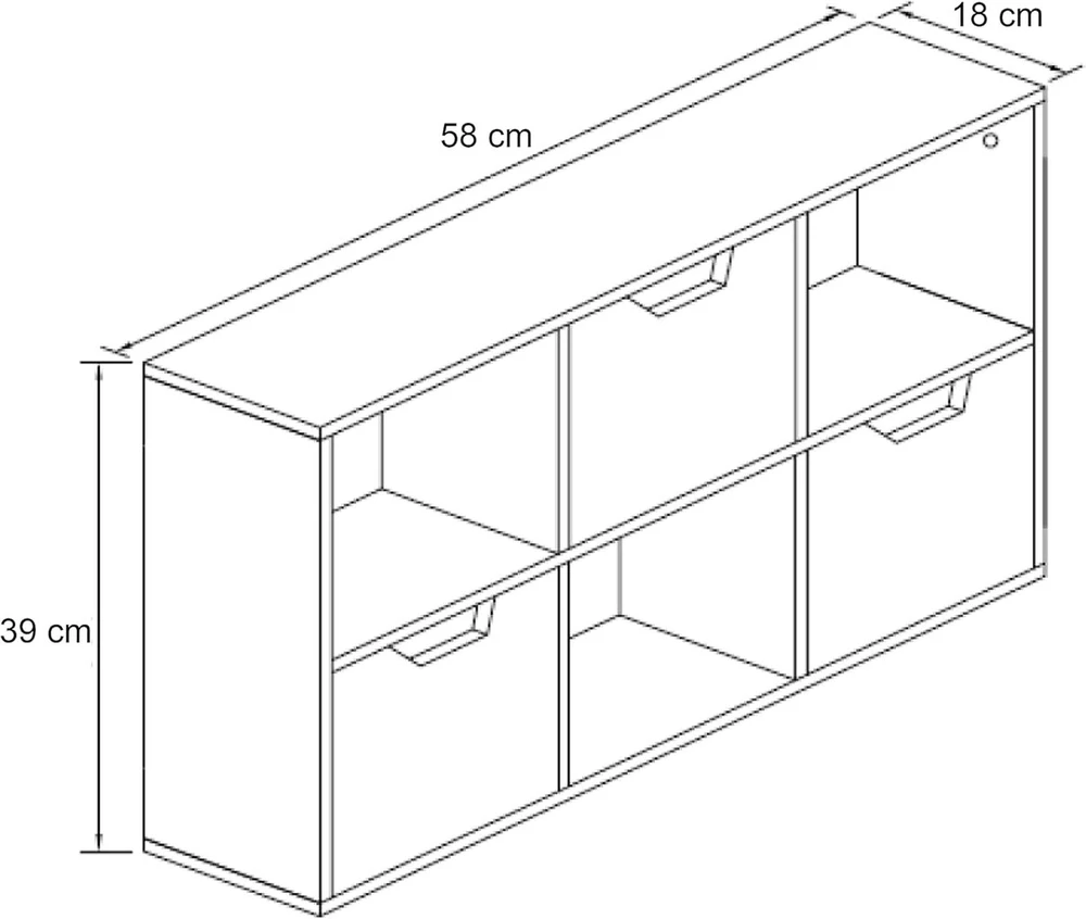Ac Design Furniture Regal Mariela, P: 58 x G: 18 x A: 39 cm, Mdf, balta
