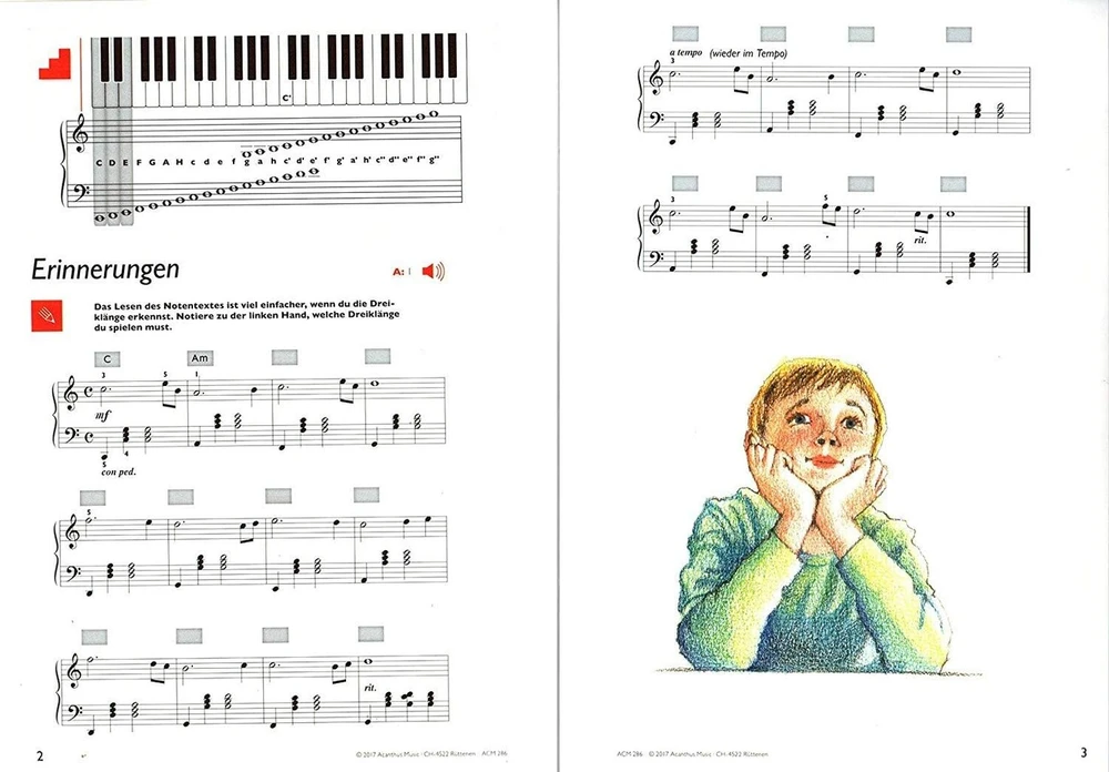 Acanthus Music Flying Fingers Band 3 - Piano School Intermediate, Daniel Hellbach, su 2 Cd ir spalvingu širdelės formos natų segtuku