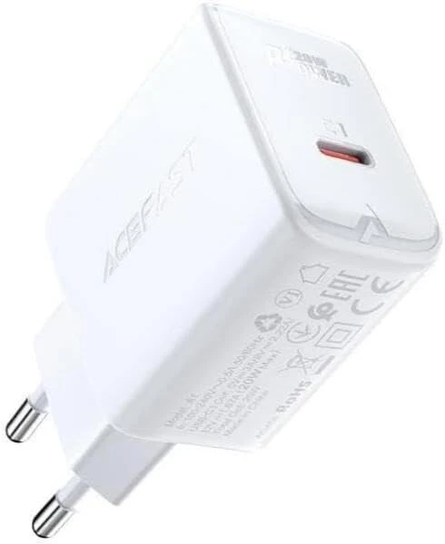 Acefast sieninis įkroviklis A1 Pd20w, 1x Usb-c (baltas)