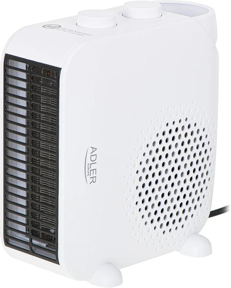 Adler europe ad 7725w termoventiliatorius 2000w šildytuvas su termostatu, ventiliatoriaus funkcija, apsauga nuo perkaitimo, 2 šilumos nustatymai, baltas