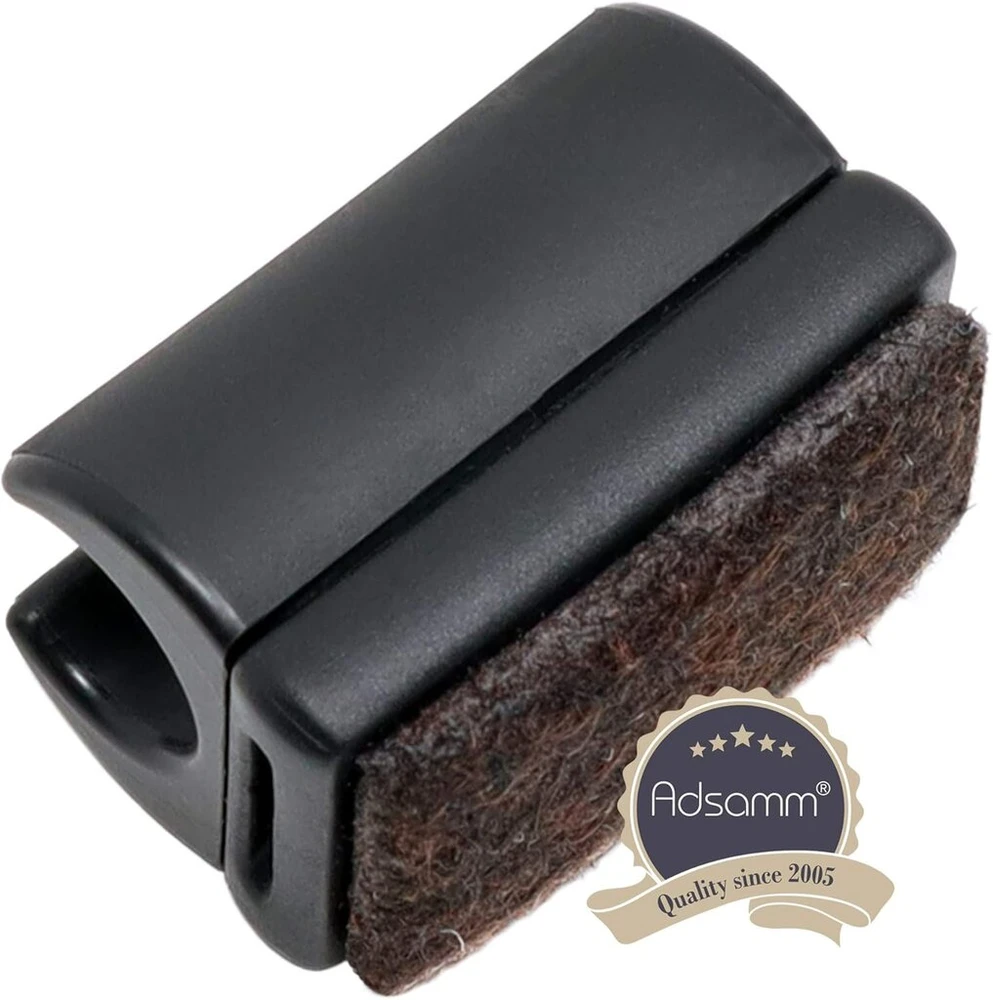 Adsamm® / 32 x užspaudžiami apvalūs baldų padėkliukai su veltiniu / juodi / skersmuo 10-11 mm / apvalūs / užspaudžiami baldų padėkliukai su keičiamu veltiniu, skirti plieninėms kėdėms