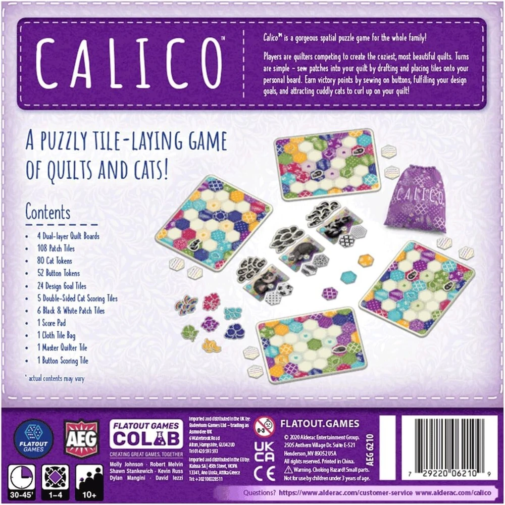 AEG Alderac Entertainment - Calico - stalo žaidimas - pagrindinis žaidimas - 1-4 žaidėjams - nuo 10+ metų - anglų kalba